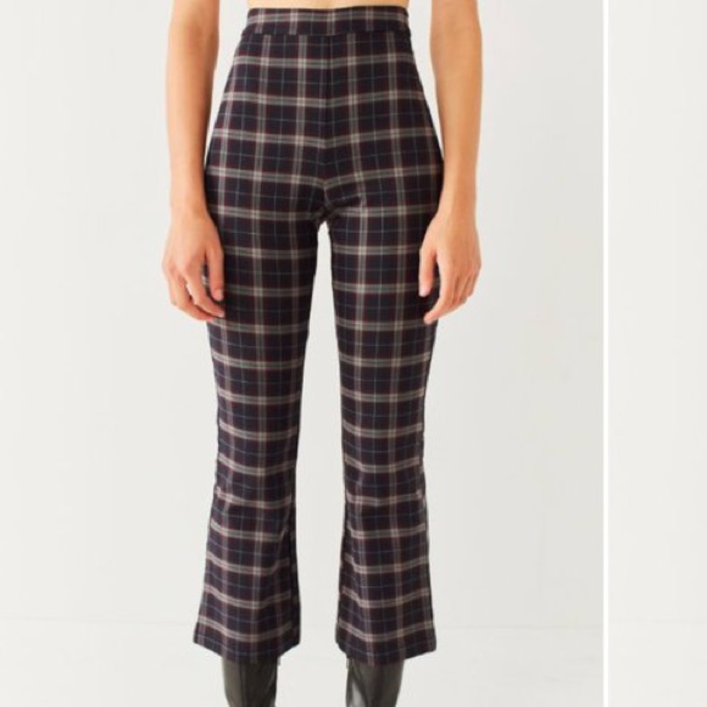 Plaid Kick Flares